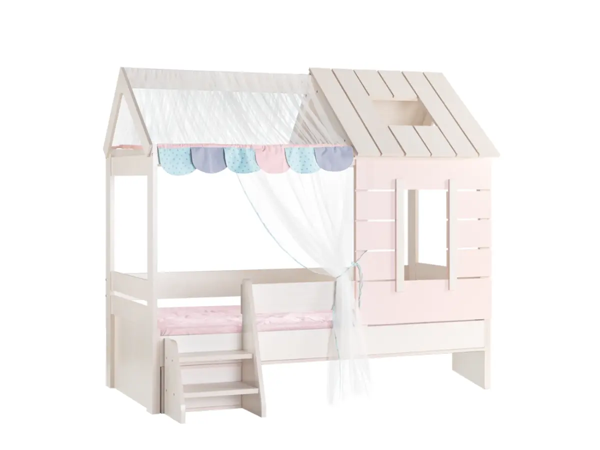 PINK HOUSE Детско легло къща за матрак 90x200 см. с вкл. подматрачна рамка